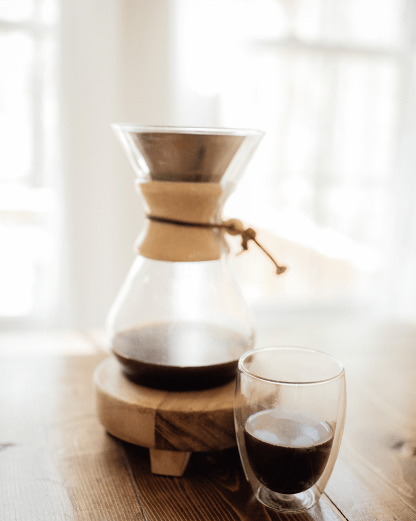glass coffee pot and glass mug